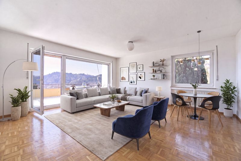 Ein Ausblick zum Verlieben: Stilvolle 3-Zimmer-Wohnung mit Balkon & Garage in 79183 Waldkirch
